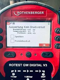 digitale Druckprüfung einer Gasleitung  © Hauer Haustechnik GmbH